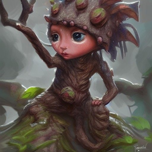 Adorable Little Humanoid Tree Character Art