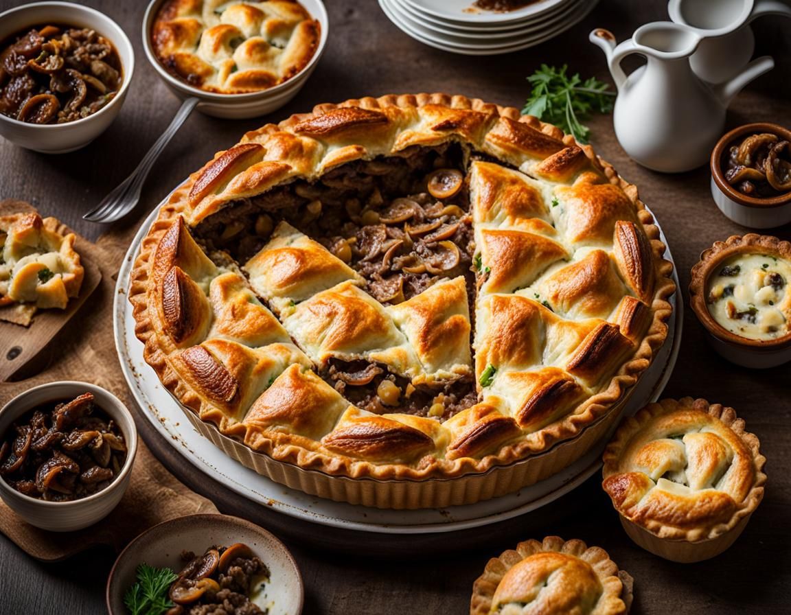 Magnificent Savory Mushroom and Beef Pie