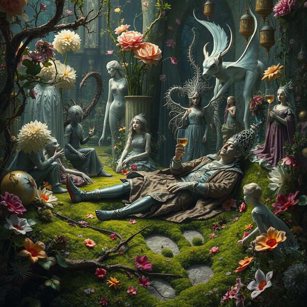 Surreal Prince in Ethereal Garden as Fantasy Art