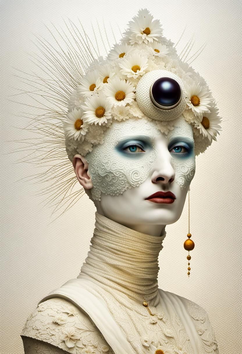 Magical Realism Portrait with Ethereal Particles