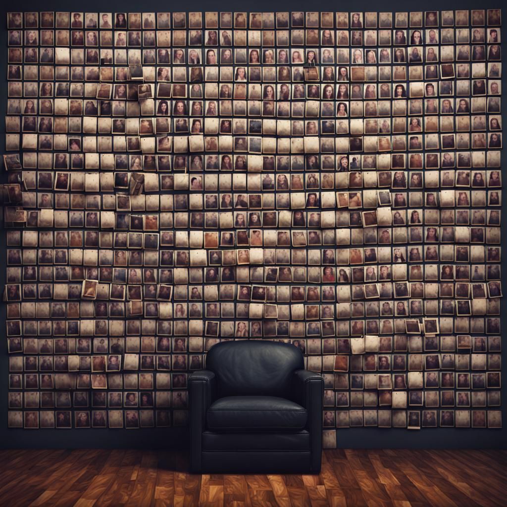 8-bit Pixel Art Polaroid Photo Wall