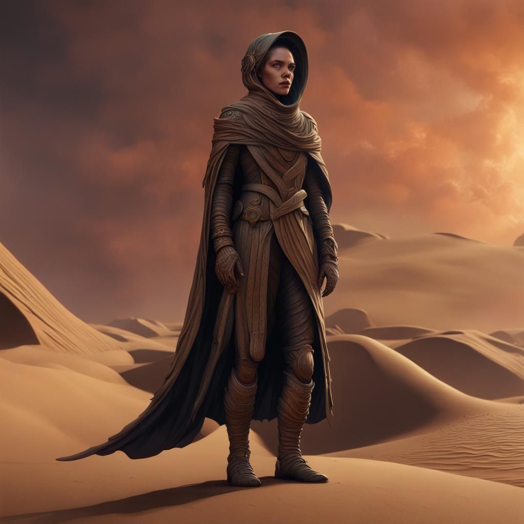 Dune Fremen Character in Detailed Matte Painting Style