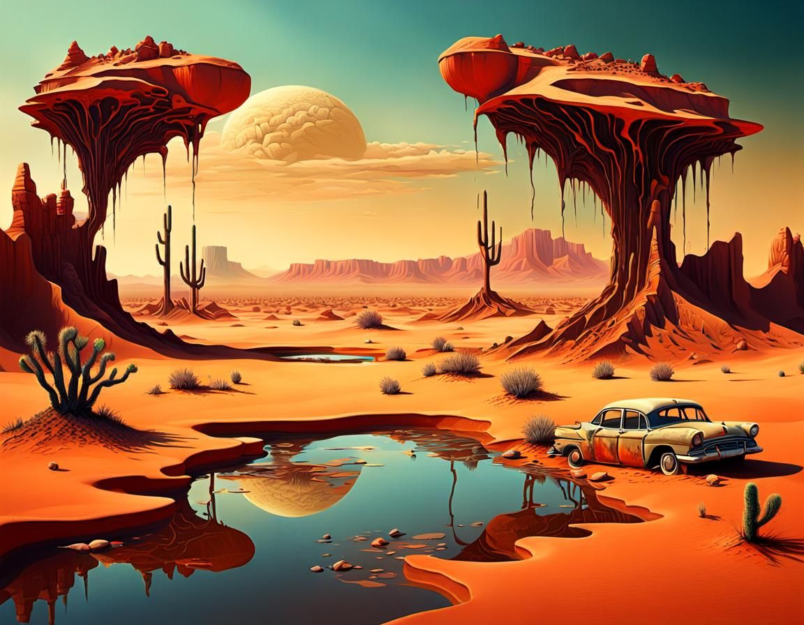 Surreal Desert of Broken Dreams Landscape