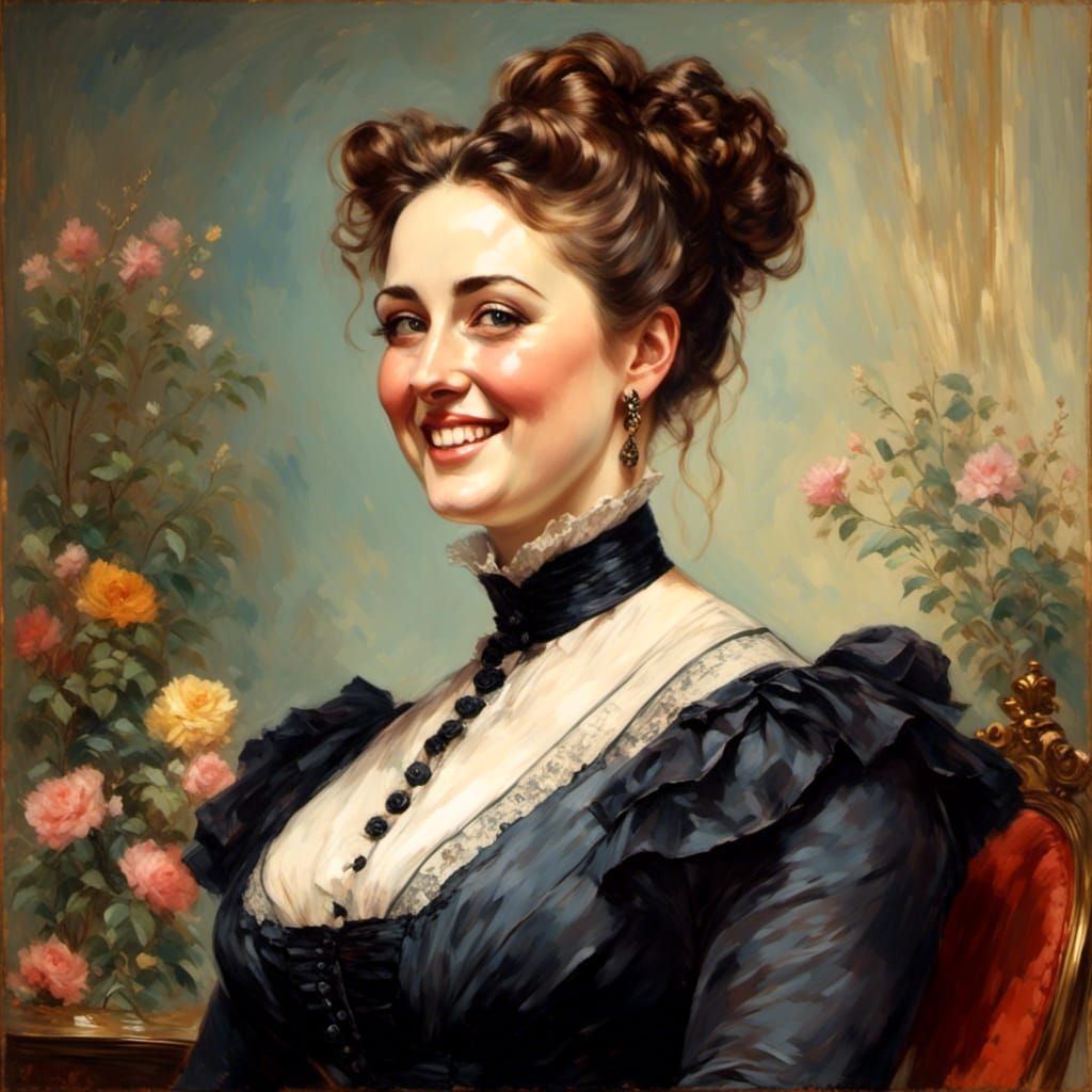Elegant Victorian Woman Portrait in Classical Style