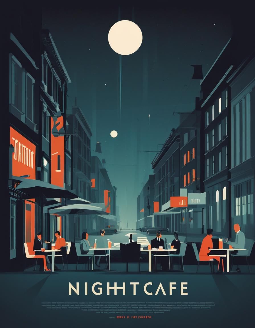 NightCafe: Minimalist Surrealism in Emiliano Ponzi Style