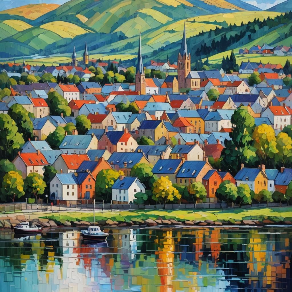 Inverness: Neo-Impressionist Expressionist Oil Painting