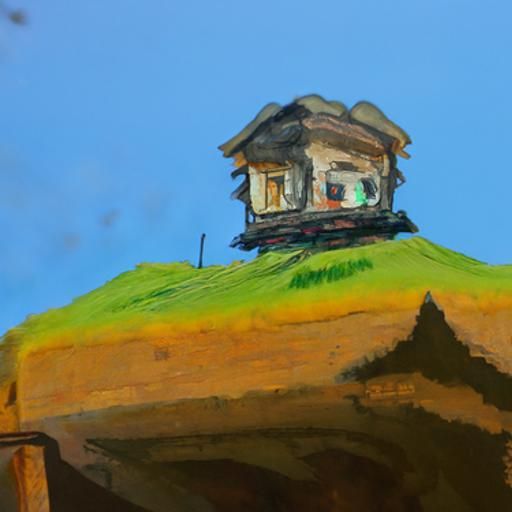 Old House on Hill: Photorealistic Oil Painting