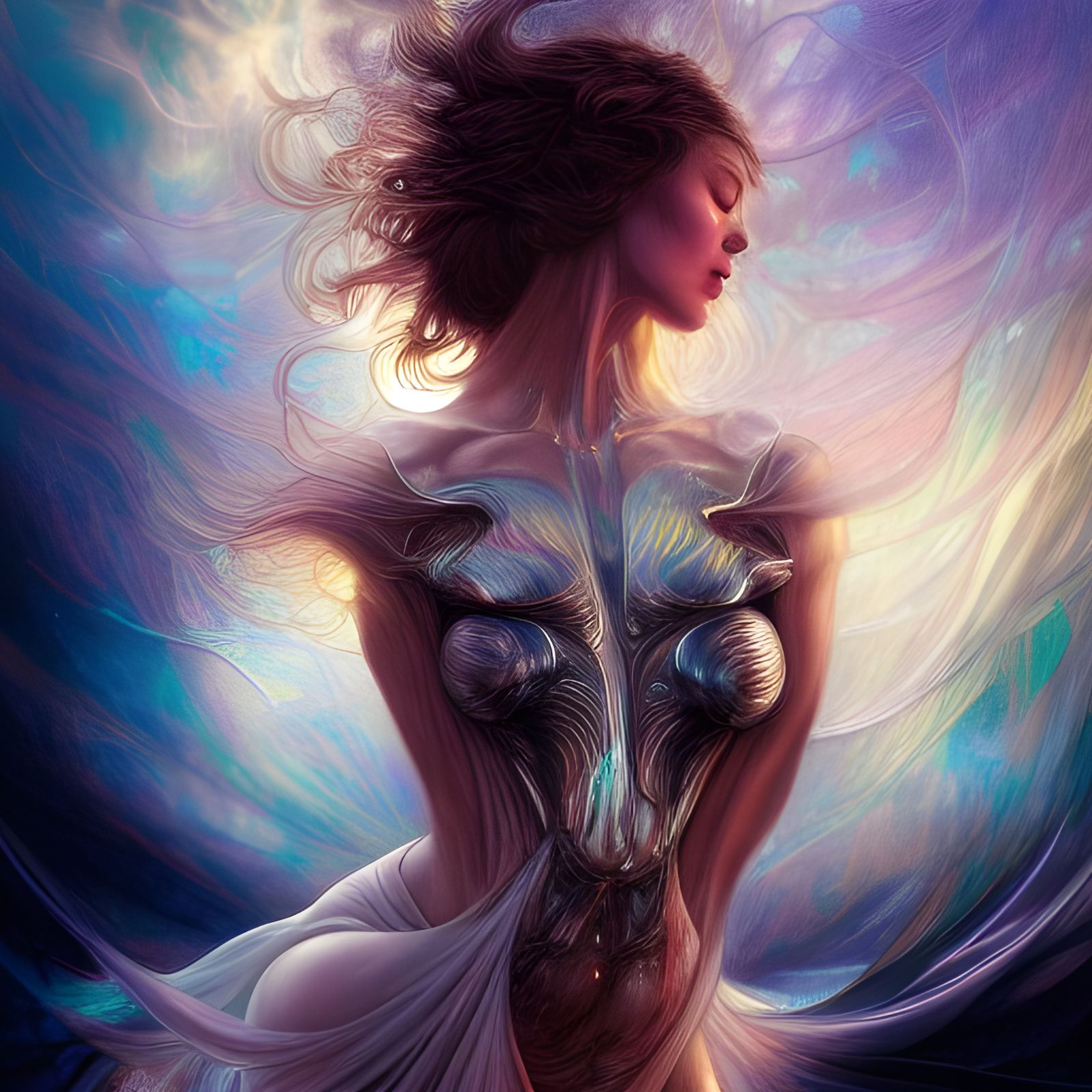 Fractal God Disintegrating into Iridescence