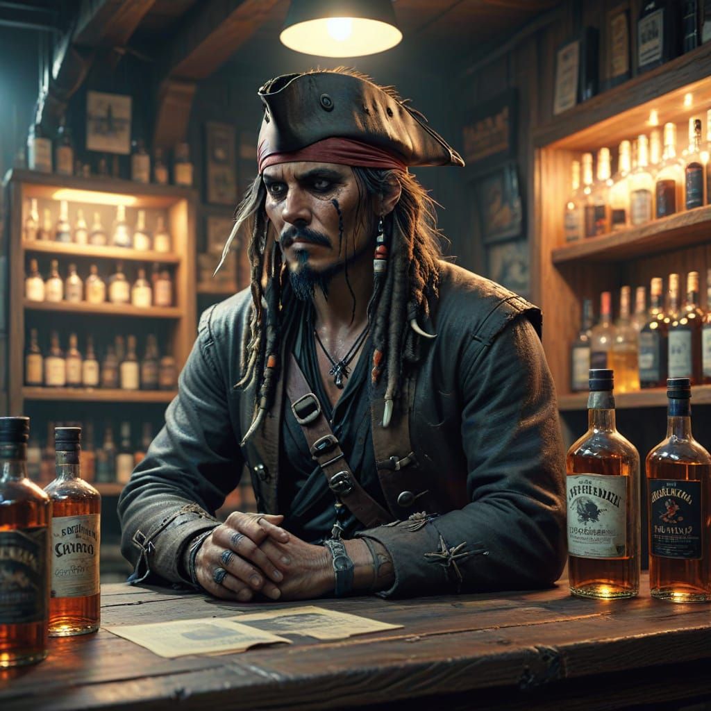 Surreal Pirate Explores Modern Liquor Store