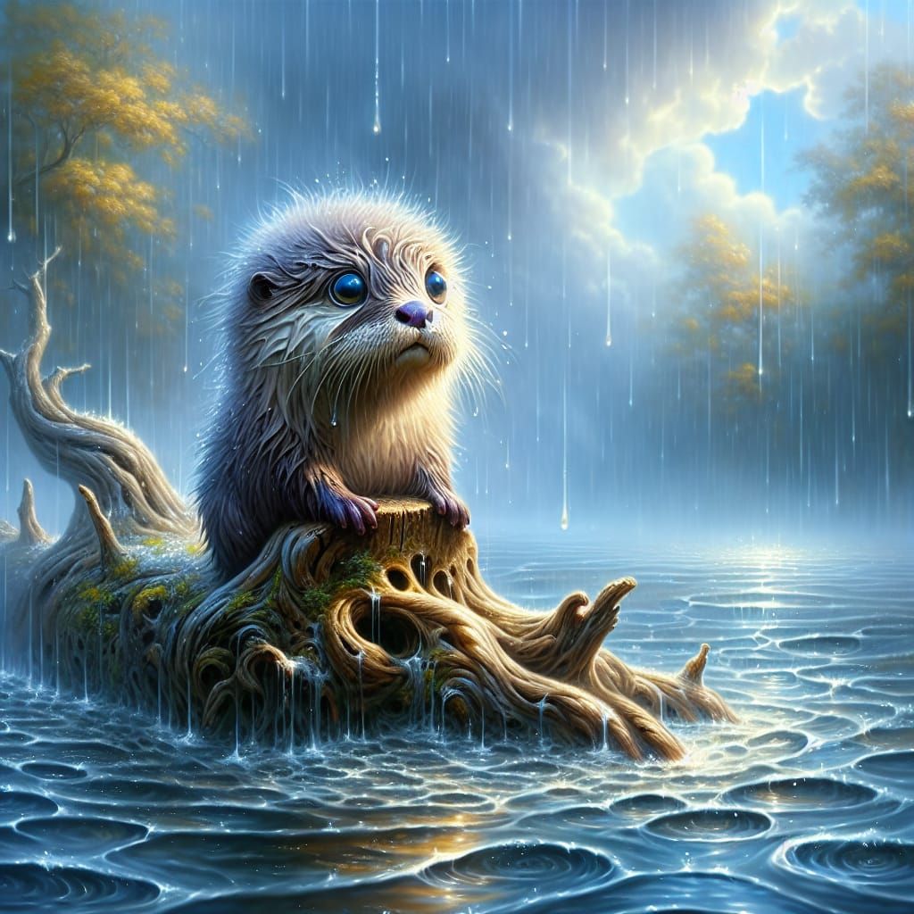 Der Otter und der Himmel weinen um die Wette