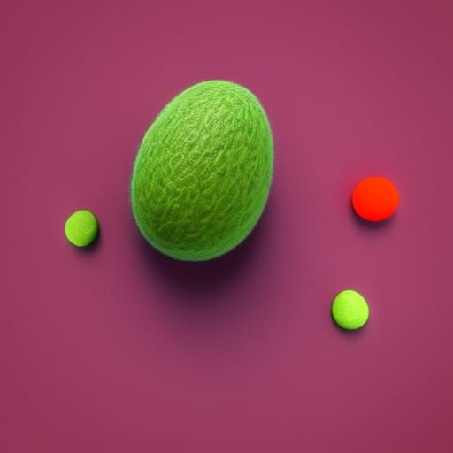 Cute Tiny Avocado Made of Yarn in 3D