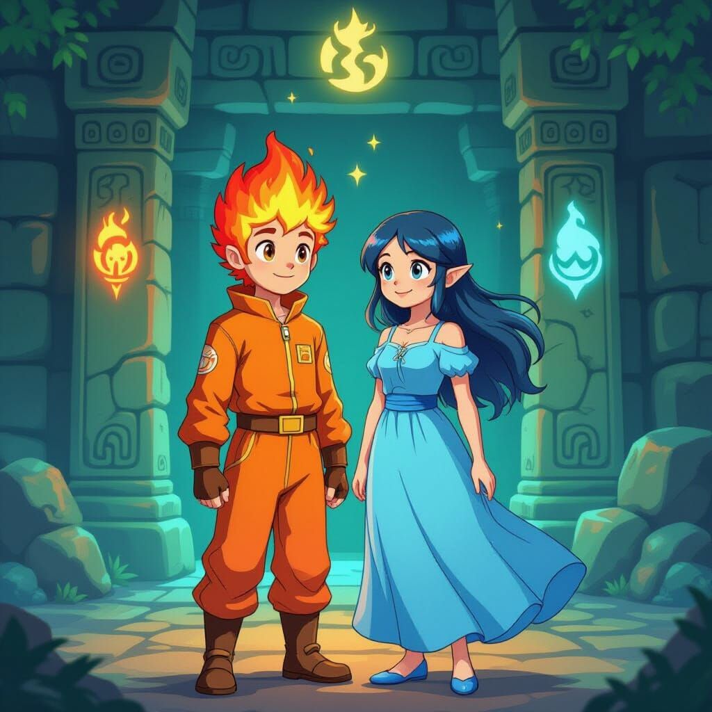 Fireboy and Watergirl in Mystical Temple
