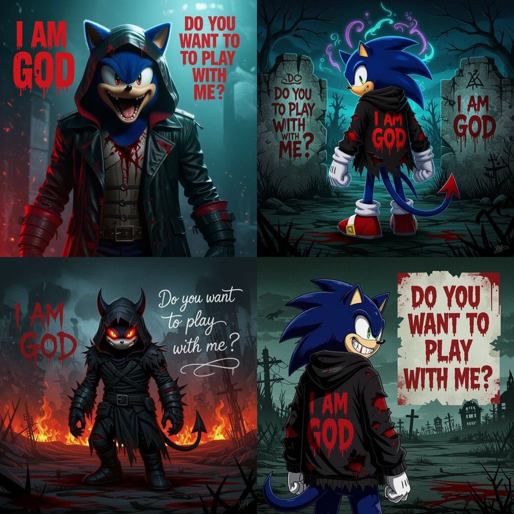 Sonic Devil Monster with Bloody Text