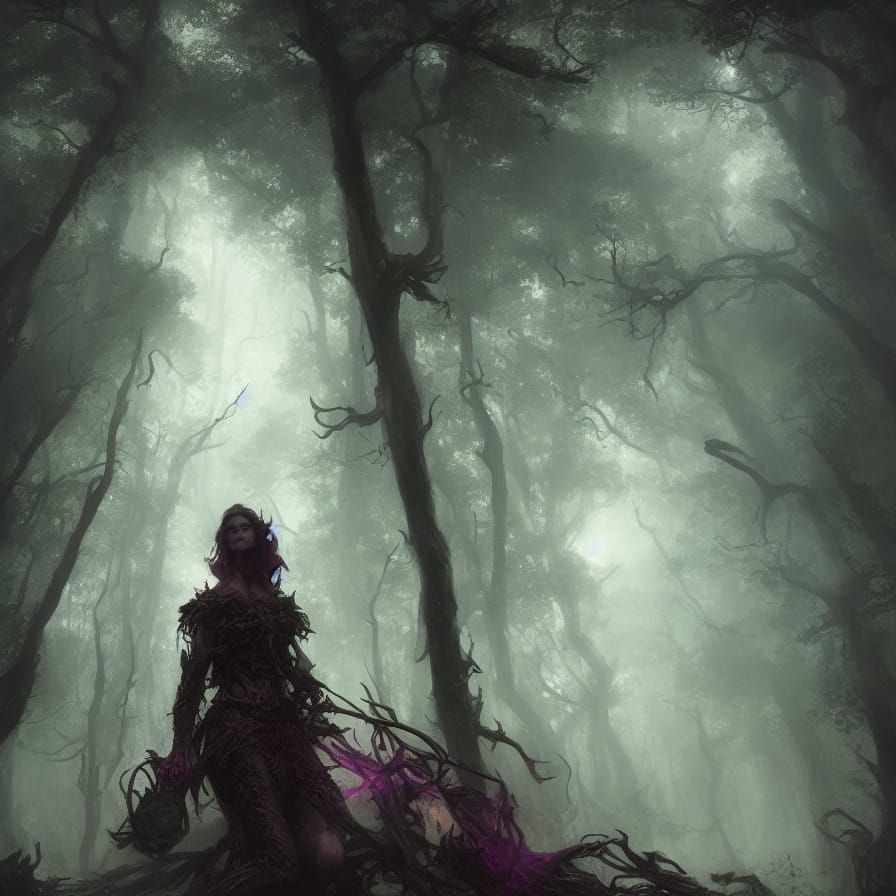 Dark Fantasy Forest Concept Art in 8K Resolution