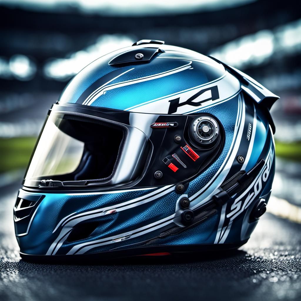 Hyperrealistic Racing Helmet with Intricate Design