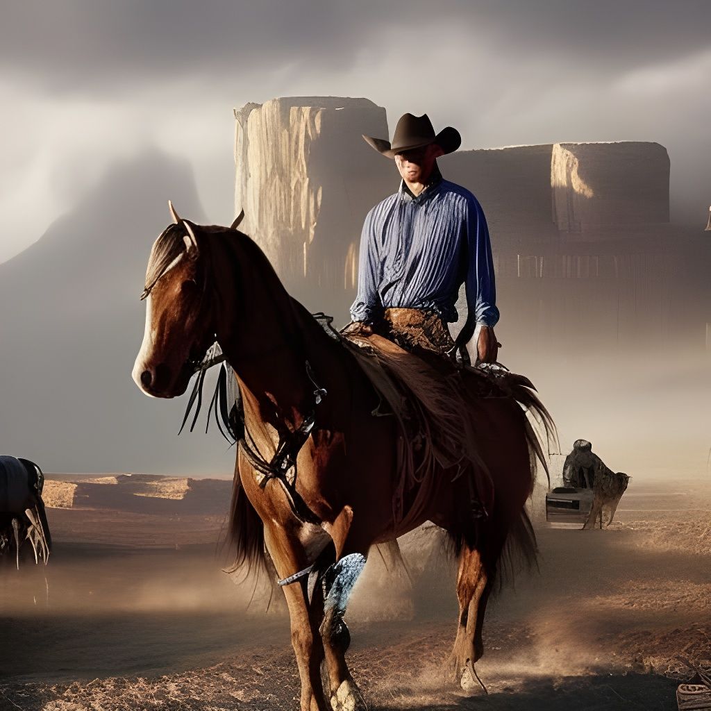 Epic Cinematic Cowboys Digital Matte Painting
