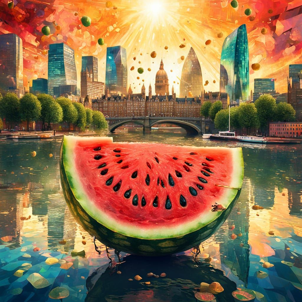 Surreal Watermelon Reveals London Cityscape