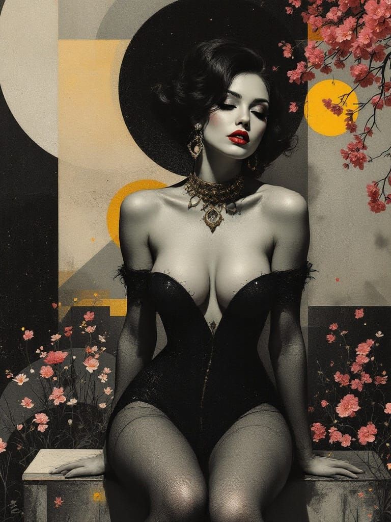 Timeless Elegance in Charcoal Pointillism