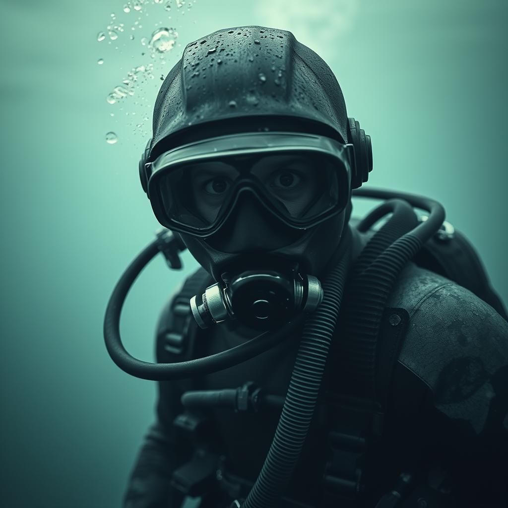 Petrified Scuba Diver Faces Impending Doom