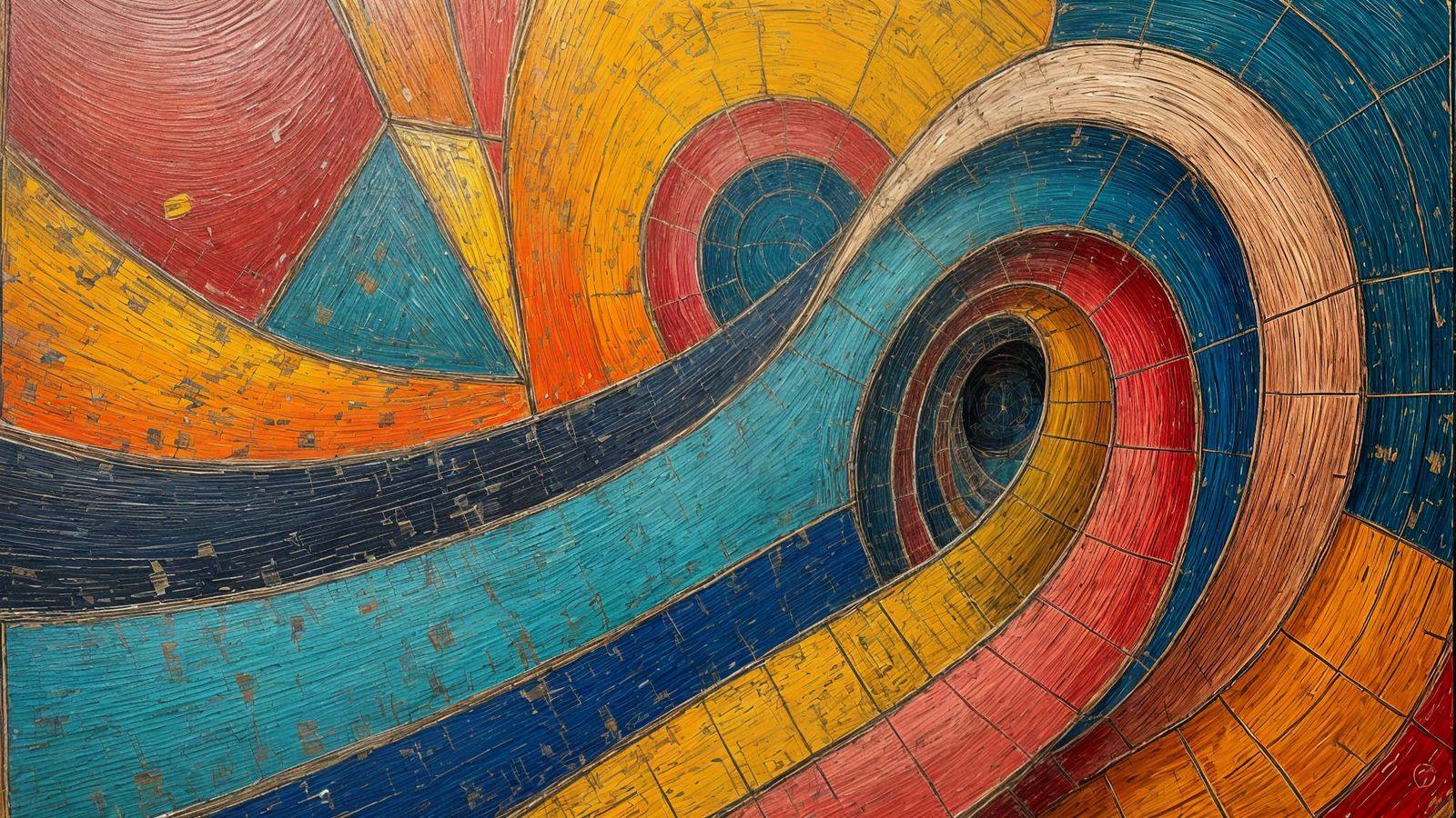 Abstract Geometric Arches in Op Art Style