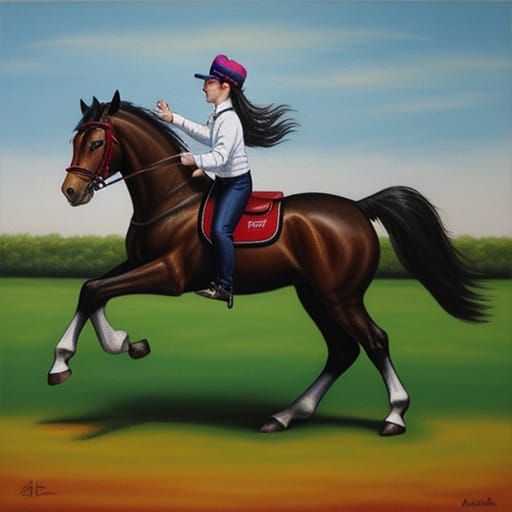 Elegant Horse Dances in the Meadow