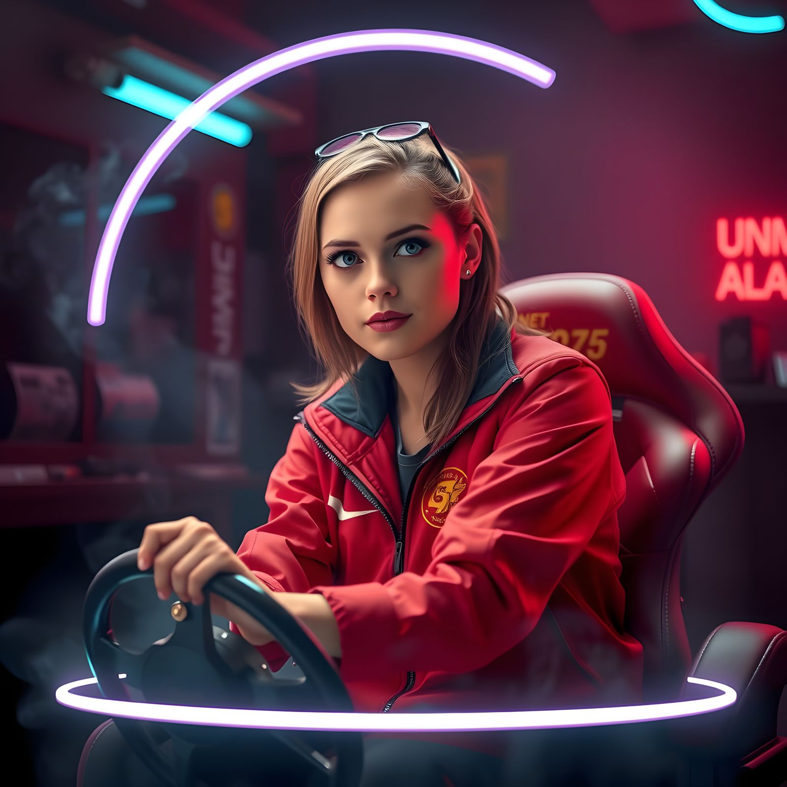 Hypnotized Red Jacket Racing Enthusiast Transformed into Lig...