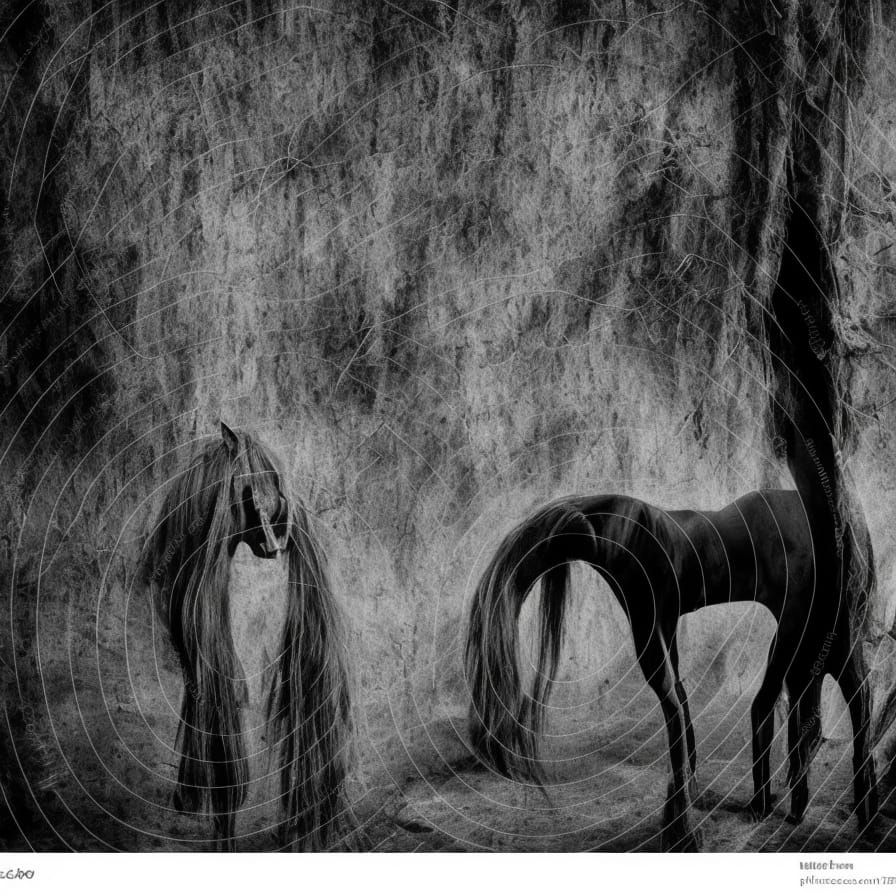 Melancholic Desert Demon with Skeleton Horse