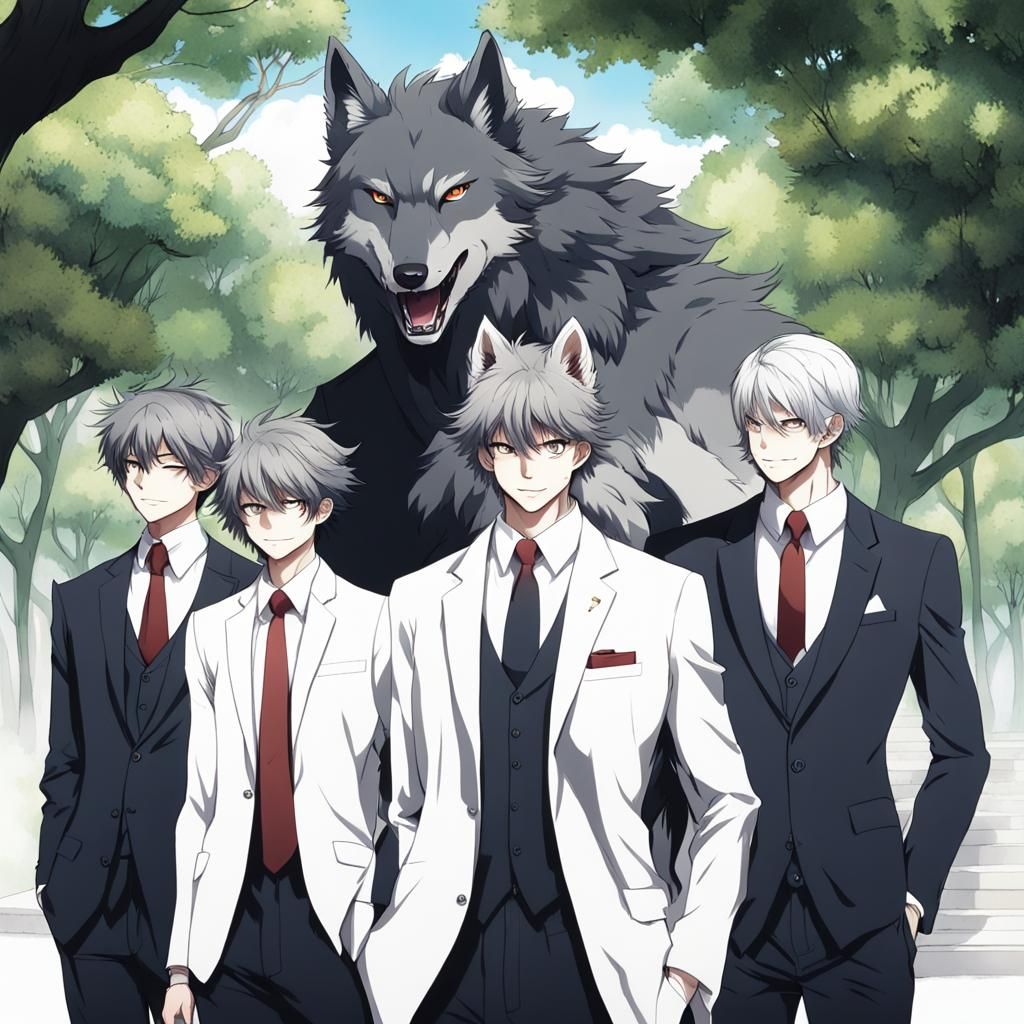 Anthropomorphic Wolves in Suits: Anime Key Visual