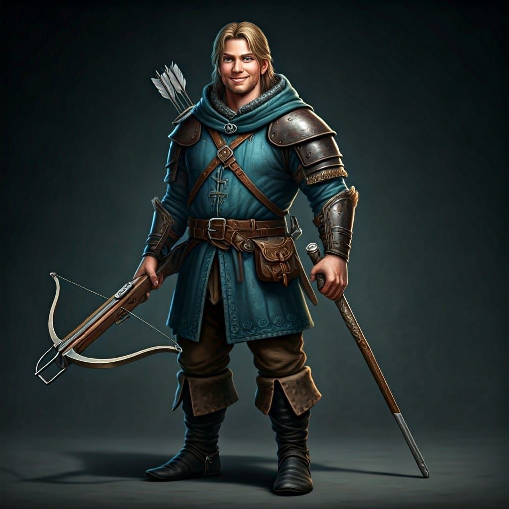 Larger Than Life Huntsman Warrior in High Fantasy Style