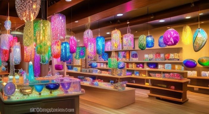 Mystical Crystal Shop: Ornate Anime-Style Visual