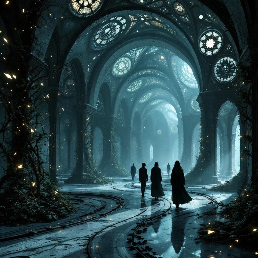 Surreal Neo-Gothic Labyrinth with Chiptune Symphony