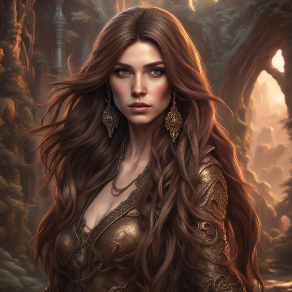 Alternative Rock Woman: Detailed Matte Painting