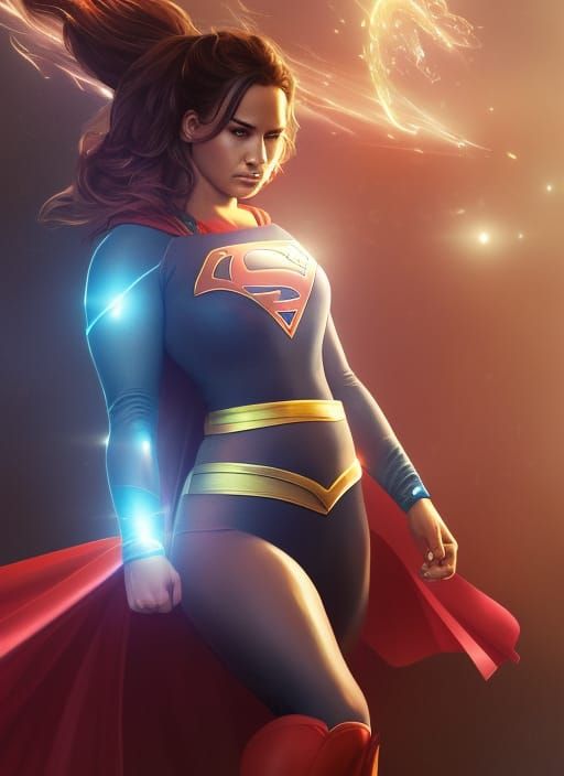 Supergirl Concept Art Portrait in Art Nouveau Style