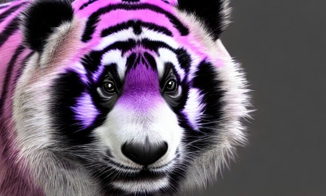 Purple Panda Tiger Hybrid Concept Art