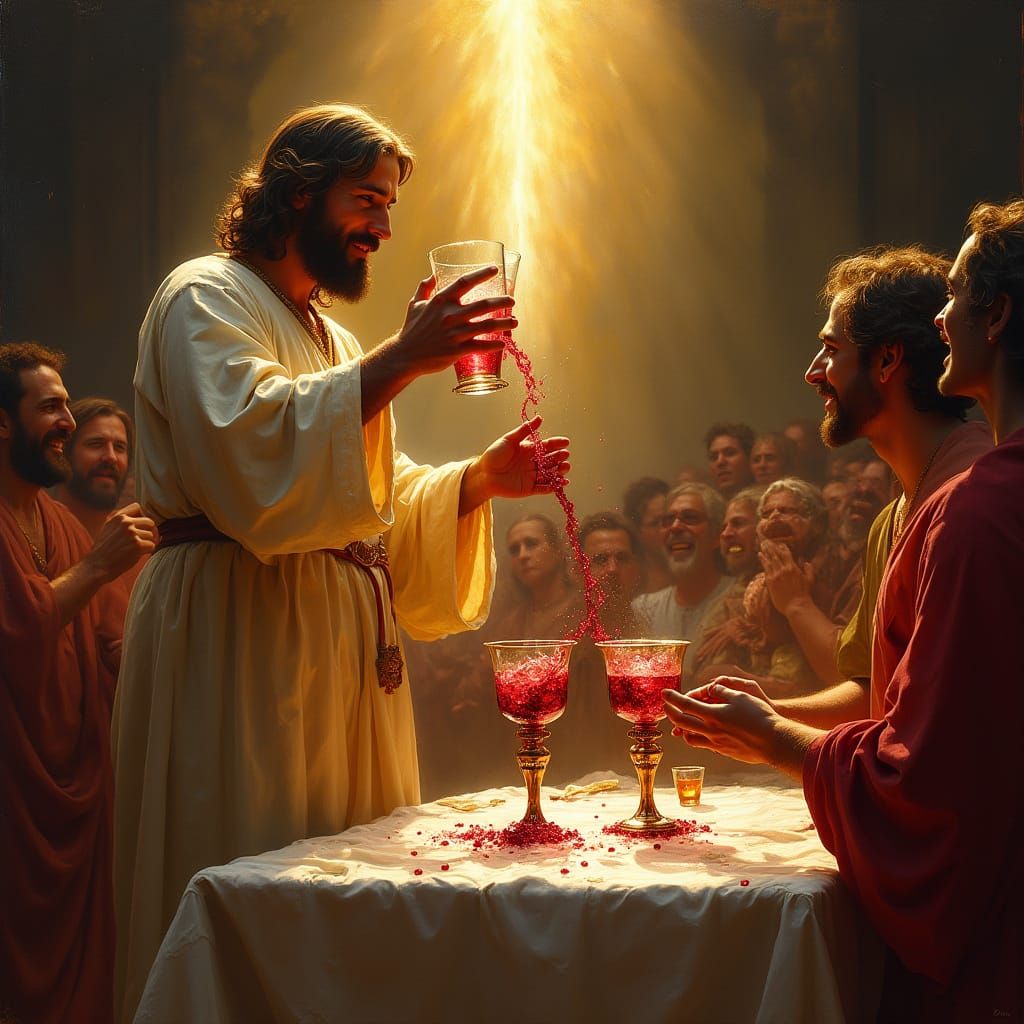 Jesus Transforms Water to Wine at Wedding Feast