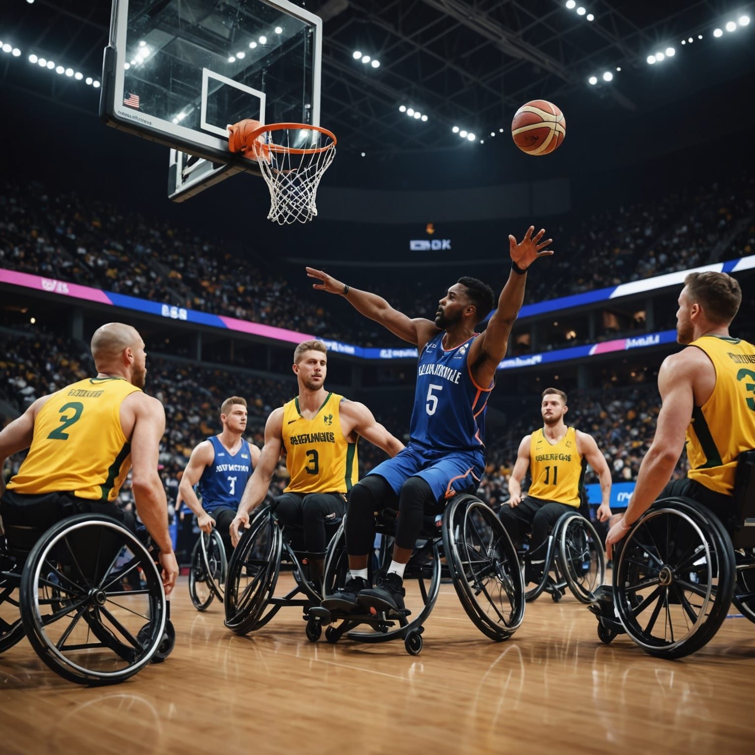 Wheelchair Basketball at the Paralympics in Detailed Matte S...