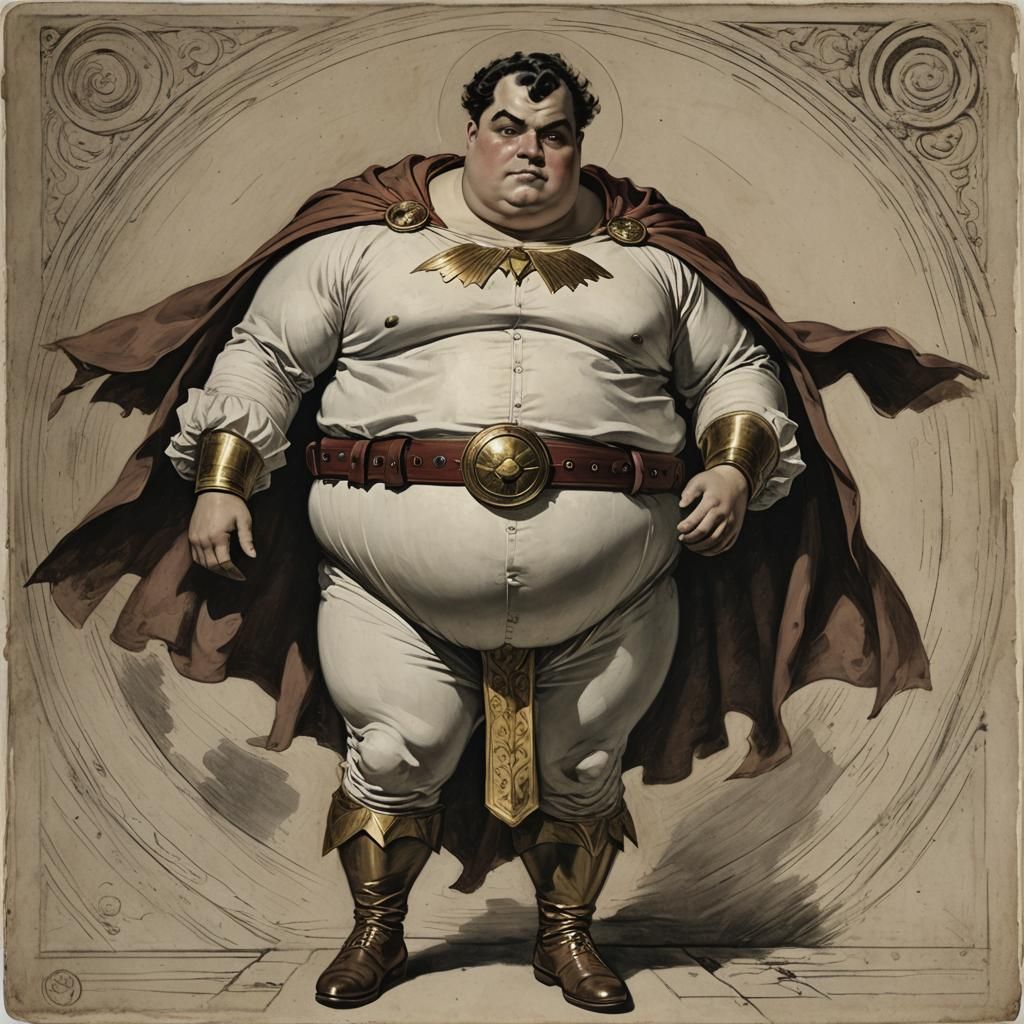 Obese Shazam Photograph in Baroque Style