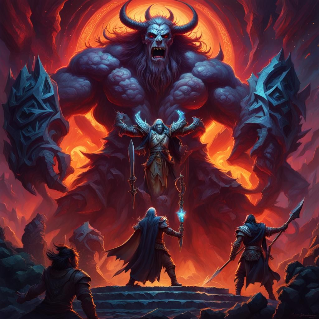 Necromancer Summons Undead Giants with Ancient Runes
