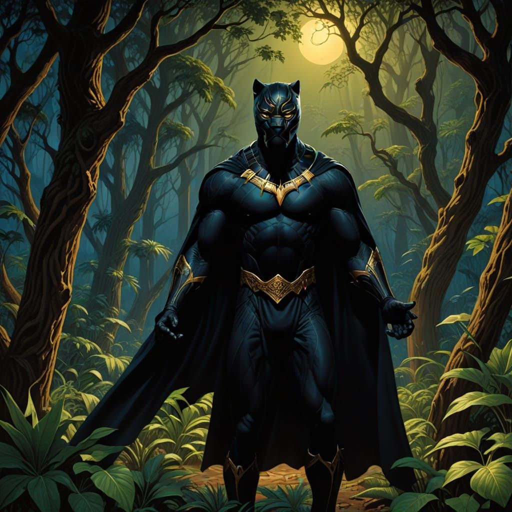 Regal Black Panther in Hildebrandt Style