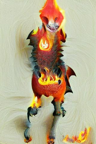 Cartoon Dragon Unleashes Fiery Breath