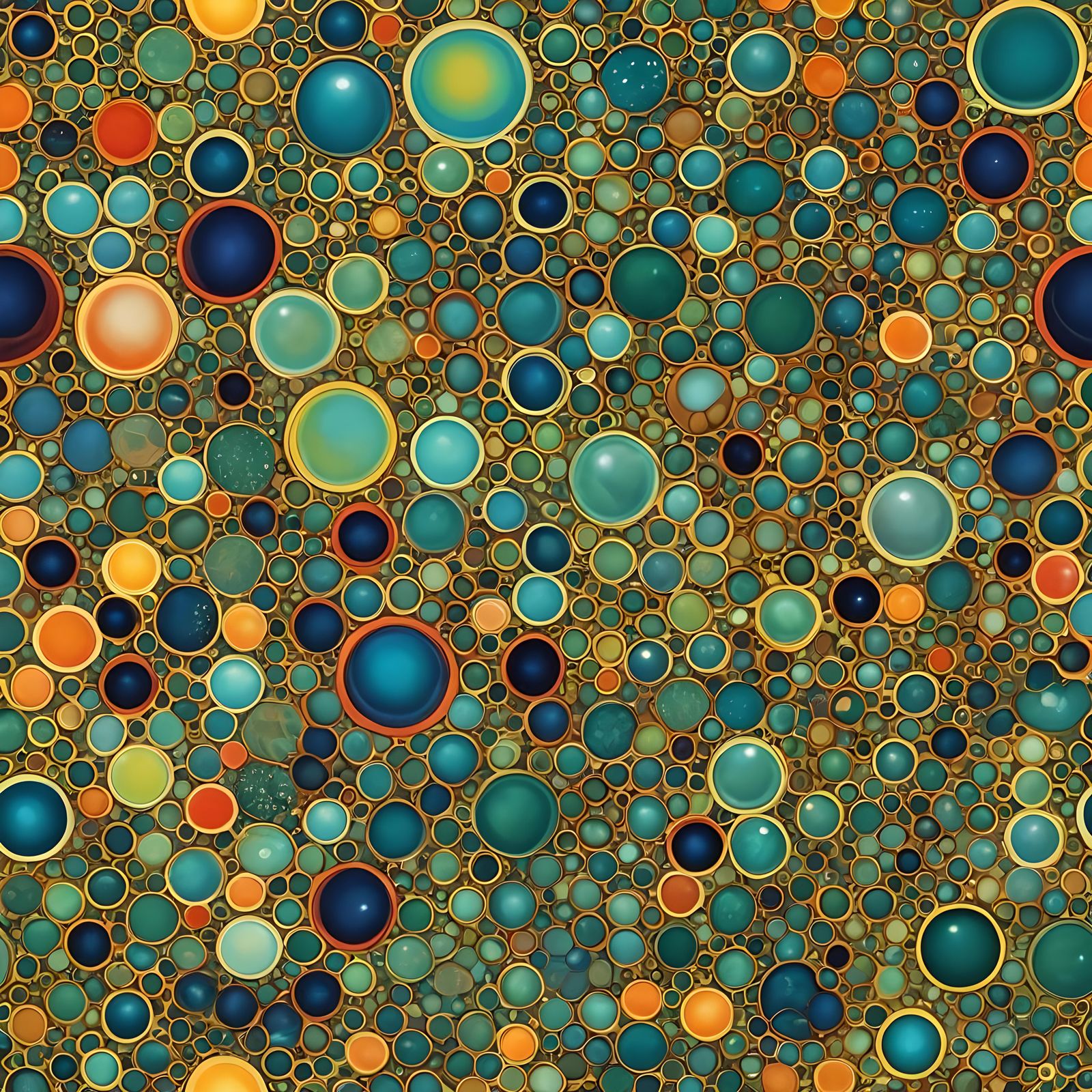 Abstract Microcosm: Cellular Bubbles in Complementary Colors