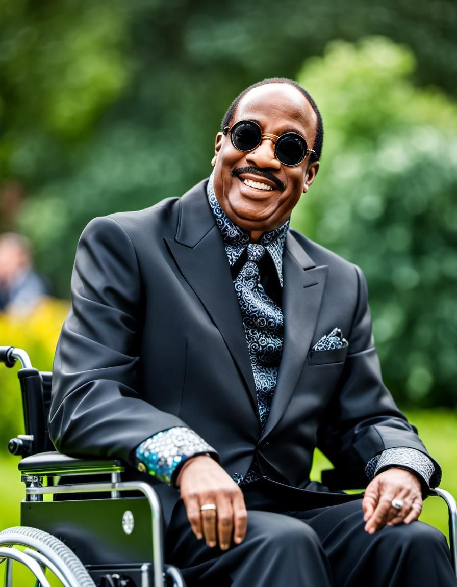 Stevie Wonder as Stephen Hawking in Photo Style