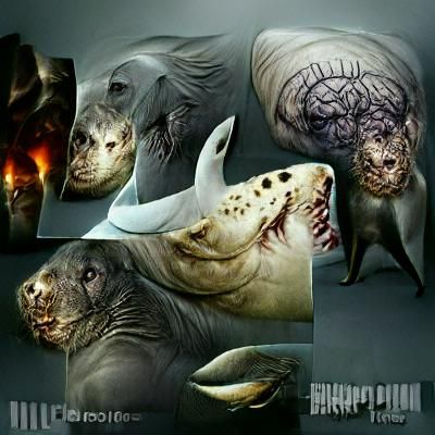 Hybrid Aquatic Mammal Monster Concept Art