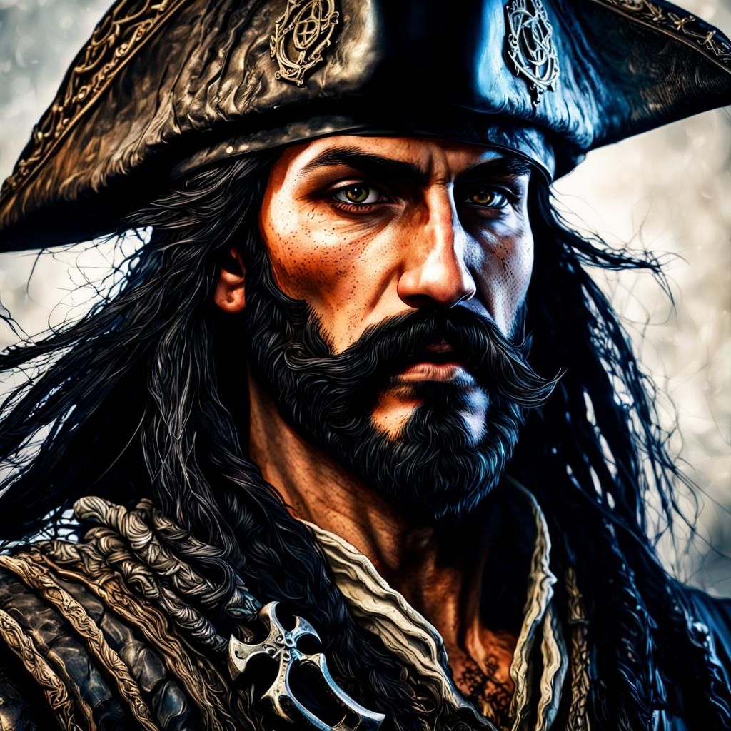 Detailed Pirate Portrait for Dungeons and Dragons