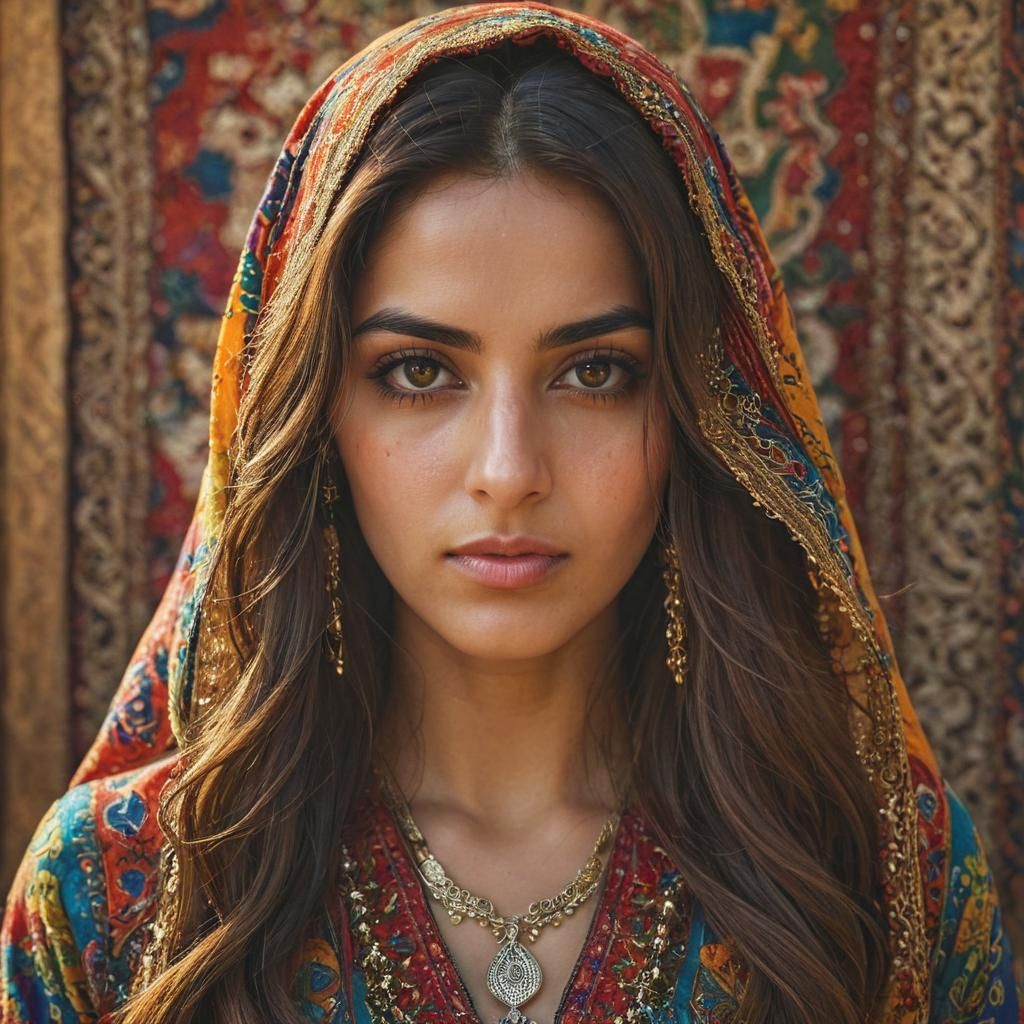 Beautiful Middle Eastern Woman in Traditional Dress