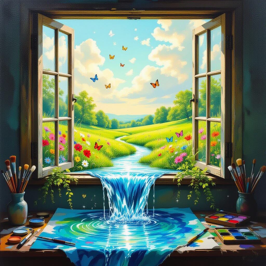 Magical Realism Art Room Scene