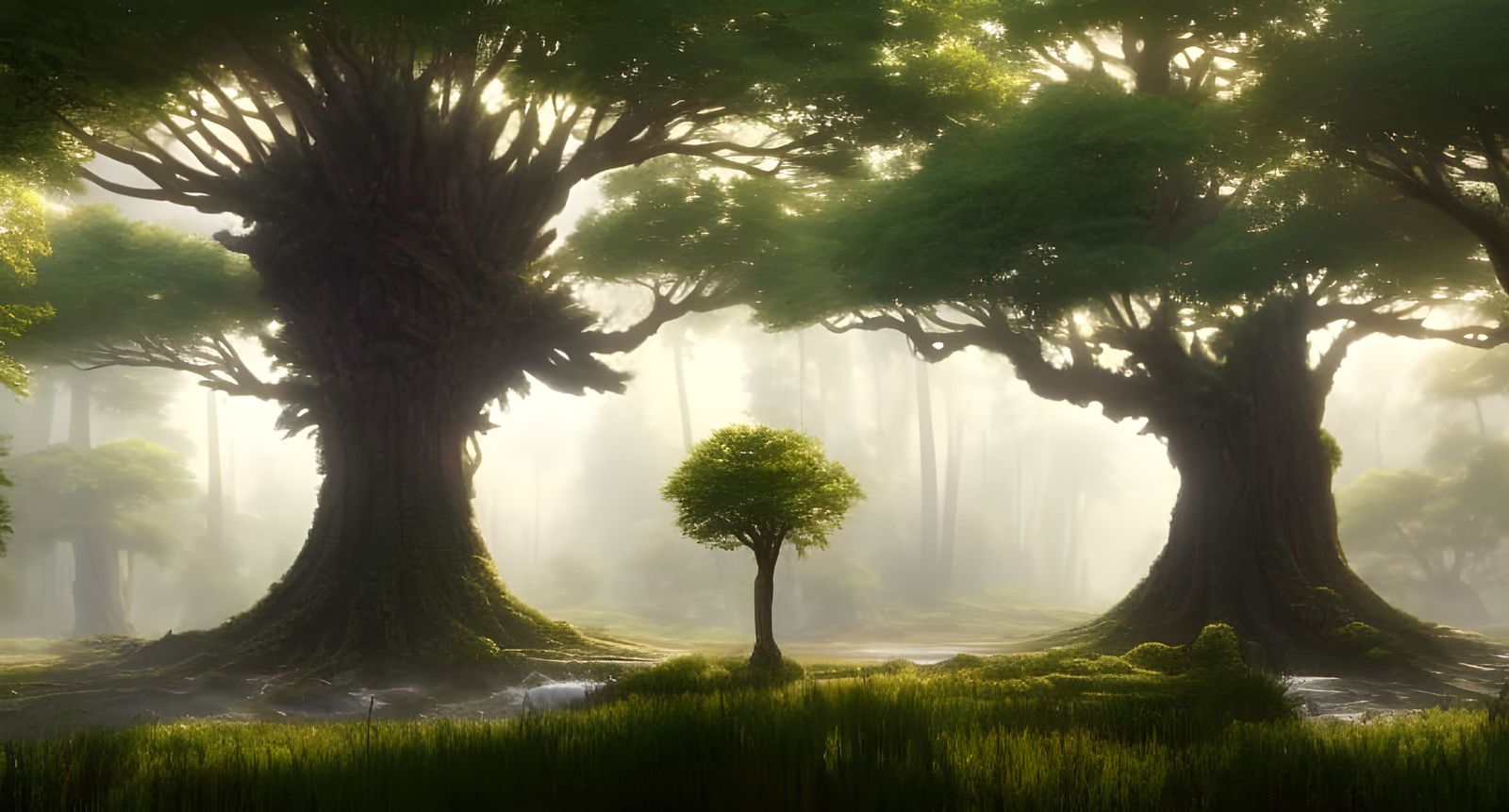 Detailed Hyper-Realistic World Tree in Digital Art