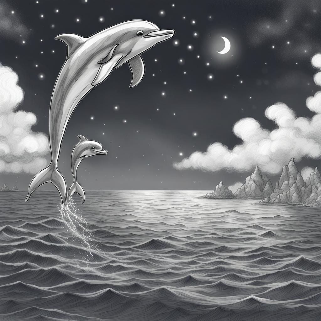 Dolphin and Jolly Mon's Magical Night: 3ds Max Sketch