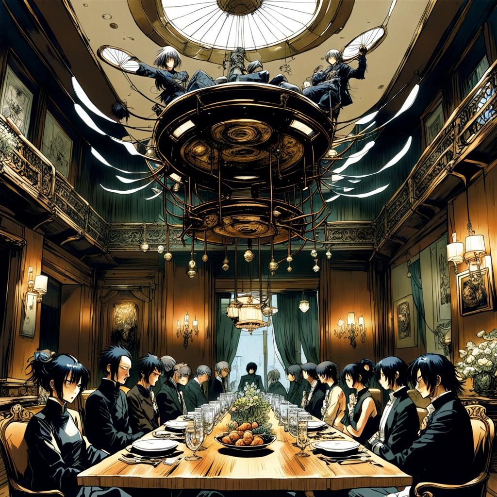 Art by Tsutomu Nihei, Hiroya Oku, Masamune Shirow, influence...