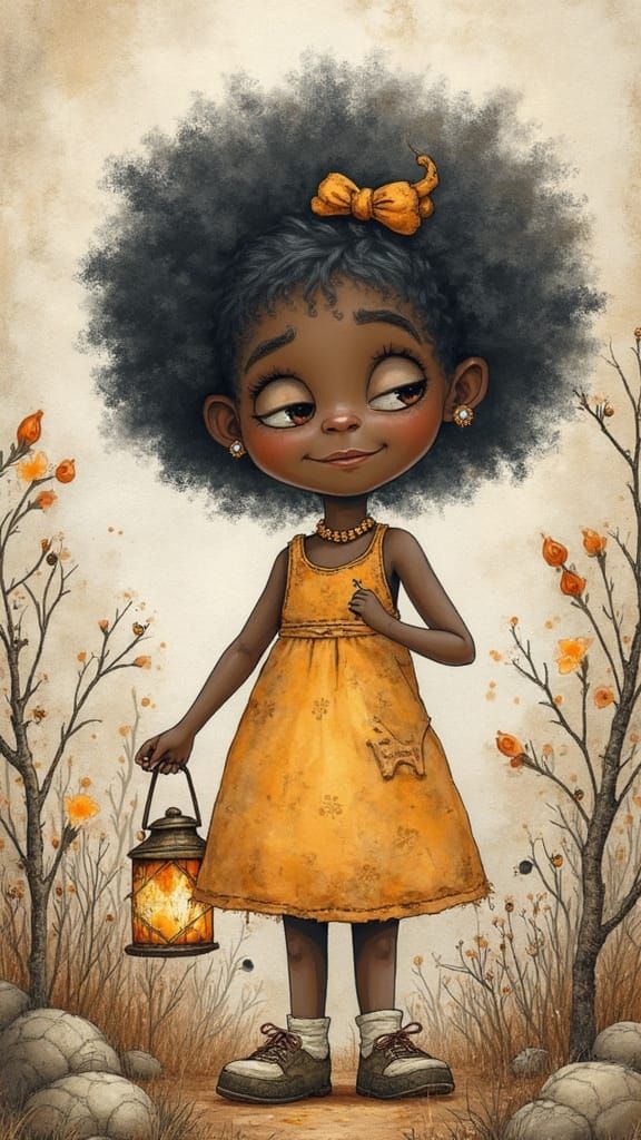 Paper Doll Girl in Sketchbook Fantasy World